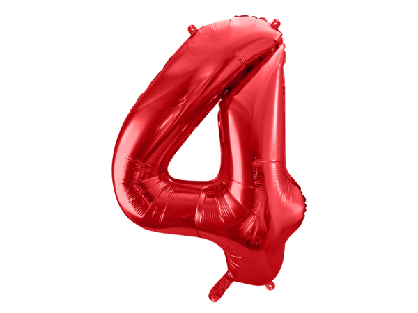 Foil Balloon Number ''4'', 86cm, red