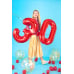 Foil Balloon Number ''4'', 86cm, red