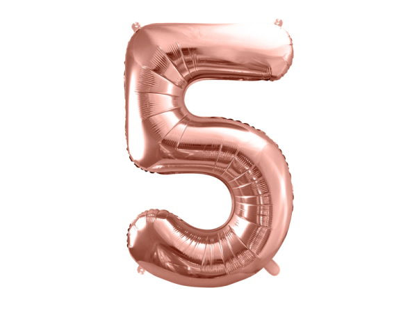 Foil Balloon Number ''5'', 86cm, rose gold