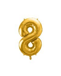 Foil Balloon Number ''8'', 86cm, gold