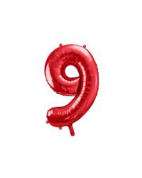 Foil Balloon Number ''9'', 86cm, red