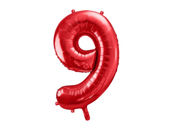 Foil Balloon Number ''9'', 86cm, red