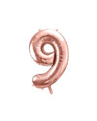 Foil Balloon Number ''9'', 86cm, rose gold