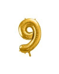 Foil Balloon Number ''9'', 86cm, gold