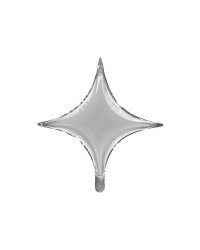 Foil balloon 4-point Star, 45 cm, silver