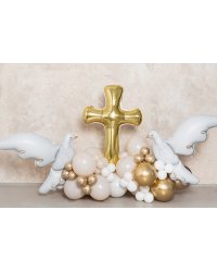 Foil balloon Cross, 103.5x74.5 cm, gold