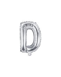 Foil Balloon Letter ''D'', 35cm, silver