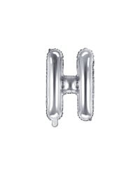 Foil Balloon Letter ''H'', 35cm, silver