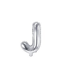 Foil Balloon Letter ''J'', 35cm, silver