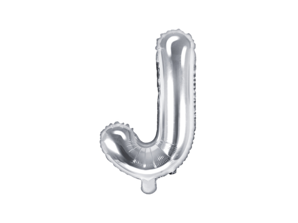 Foil Balloon Letter ''J'', 35cm, silver