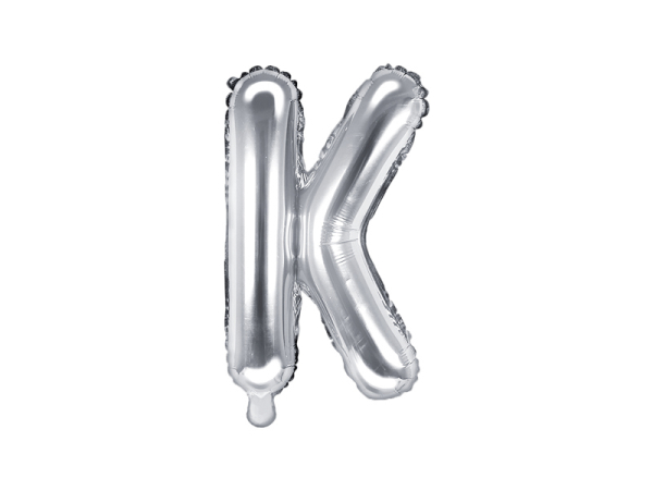 Foil Balloon Letter ''K'', 35cm, silver