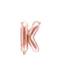 Foil Balloon Letter ''K'', 35cm, rose gold