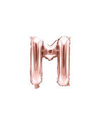 Foil Balloon Letter ''M'', 35cm, rose gold