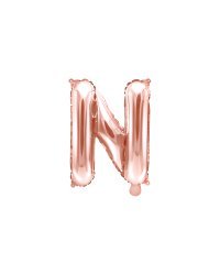 Foil Balloon Letter ''N'', 35cm, rose gold