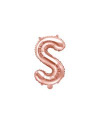 Foil Balloon Letter ''S'', 35cm, rose gold