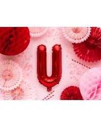 Foil Balloon Letter ''U'', 35cm, red