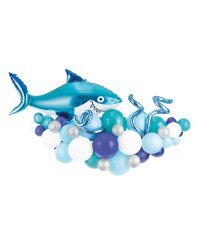 Balloon garland - Shark, blue, 150x95cm