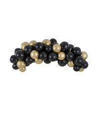 Balloon garland - black and gold, 200cm (1 pkt / 60 pc.)