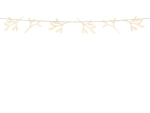 Wooden garland Mistletoe, 127cm