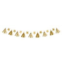 Paper garland Stars, gold, 1.3m