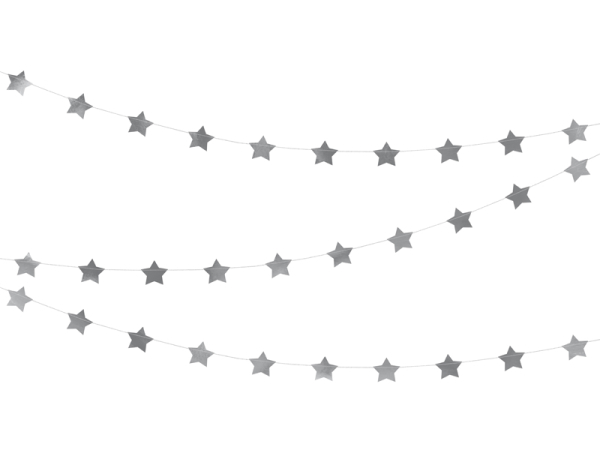 Garland Stars, silver, 3.6m