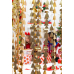 Backdrop - Christmas trees, gold, 100x245cm