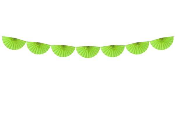 Tissue garland Rosettes, green apple, 3m