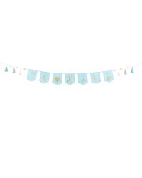 Banner Oh baby with tassels, sky-blue, 2.5 m