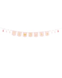 Banner Oh baby with tassels, light pink, 2.5 m