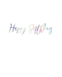 Banner Happy Birthday, iridescent, 16.5x62cm