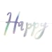 Banner Happy Birthday, iridescent, 16.5x62cm