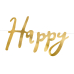 Banner Happy Birthday, gold, 16.5x62cm