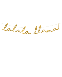 Banner Llama - Lalala Llama,gold, 12.5x82cm