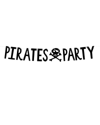 Banner Pirates Party, black, 14x100cm