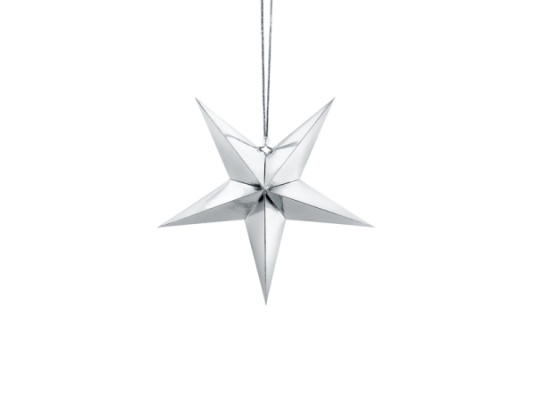 Paper star, 30cm, silver