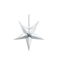 Paper star, 45cm, silver