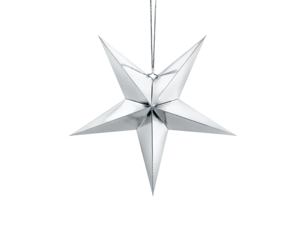 Paper star, 45cm, silver