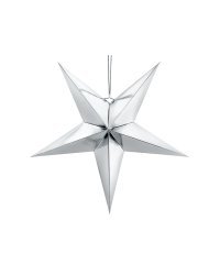 Paper star, 70cm, silver
