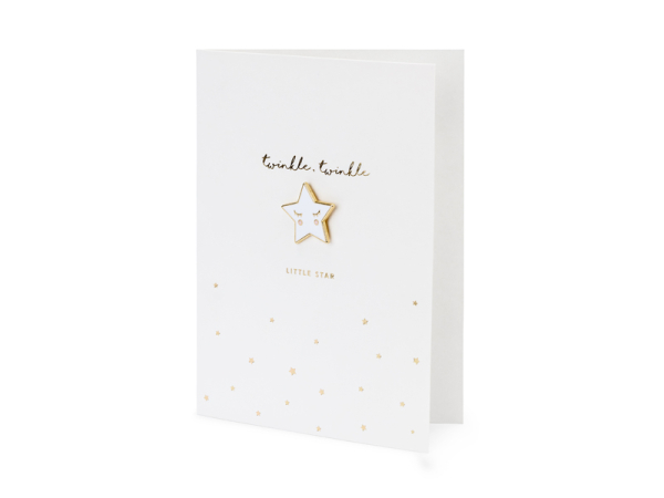 Card with enamel pin Star, 10.5x14.8cm