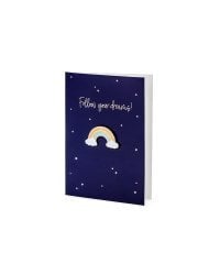 Card with enamel pin Rainbow, 10.5x14.8cm