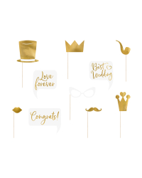 Wedding photo props, mix (1 pkt / 10 pc.)