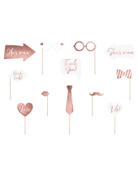 Wedding photo props, mix (1 pkt / 12 pc.)