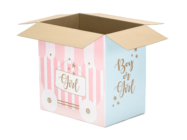 Balloons box - Boy or Girl, 60x40x60cm (1 pkt / 5 pc.)