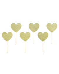 Cupcake toppers Sweet Love - Hearts (1 pkt / 6 pc.)