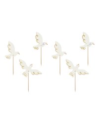 Cupcake toppers - Dove, 14.5 cm, mix (1 pkt / 6 pc.)