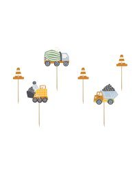 Cupcake toppers - Construction vehicles, 4-7 cm, mix (1 pkt / 6 pc.)