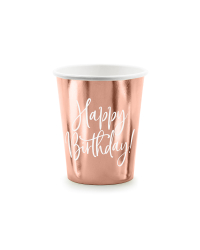 Cups Happy Birthday!, rose gold, 260ml (1 pkt / 6 pc.)