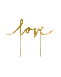 Cake topper Love, gold, 17cm