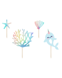 Toppers Narwhal, mix, 10-15.5cm (1 pkt / 4 pc.)