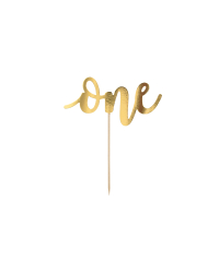 Cake topper One, gold, 19cm